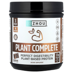 Zhou Nutrition, Plant Complete, растительный протеин для идеальной усвояемости, шоколад, 608 г (21,4 унции)
