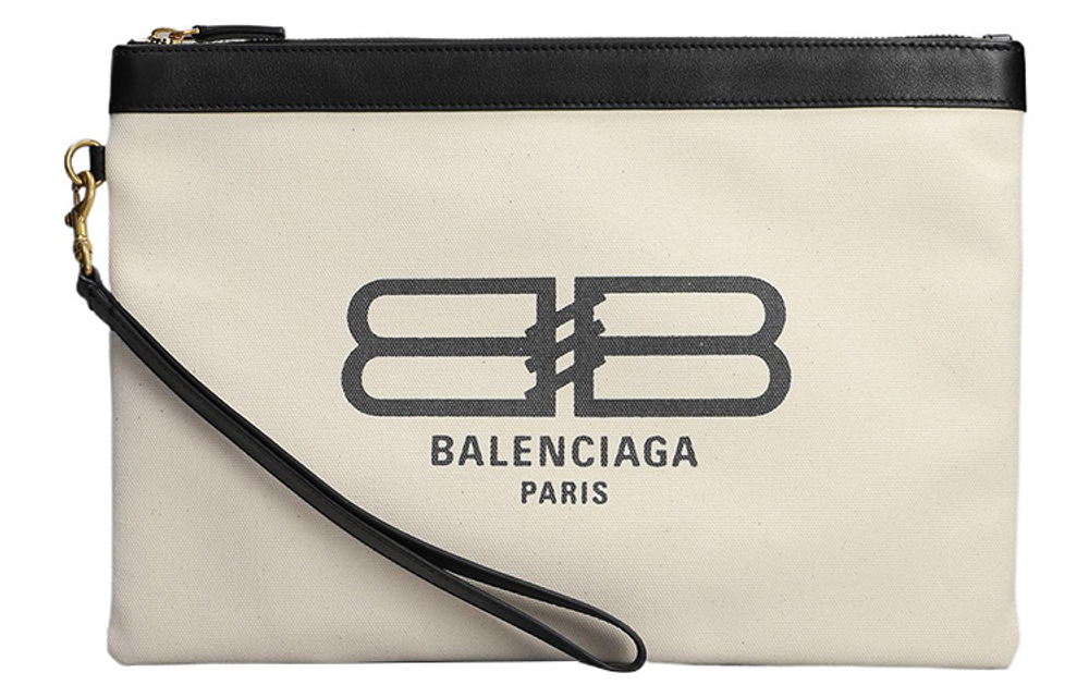 Balenciaga Canvas Bag Clutch Large Men"s Beige