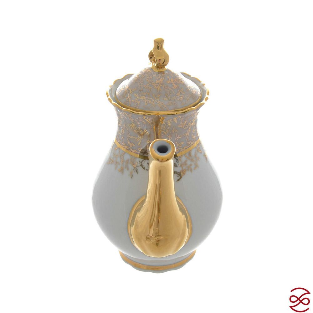 Кофейный сервиз мокко Queen's Лист Бежевый 6 персон 15 предметов