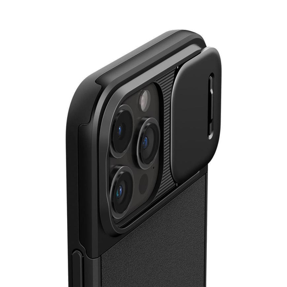 Гибридный чехол со шторкой для камеры и поддержкой MagSafe Spigen Optik Armor (Mag Fit) для iPhone 15 Pro Max