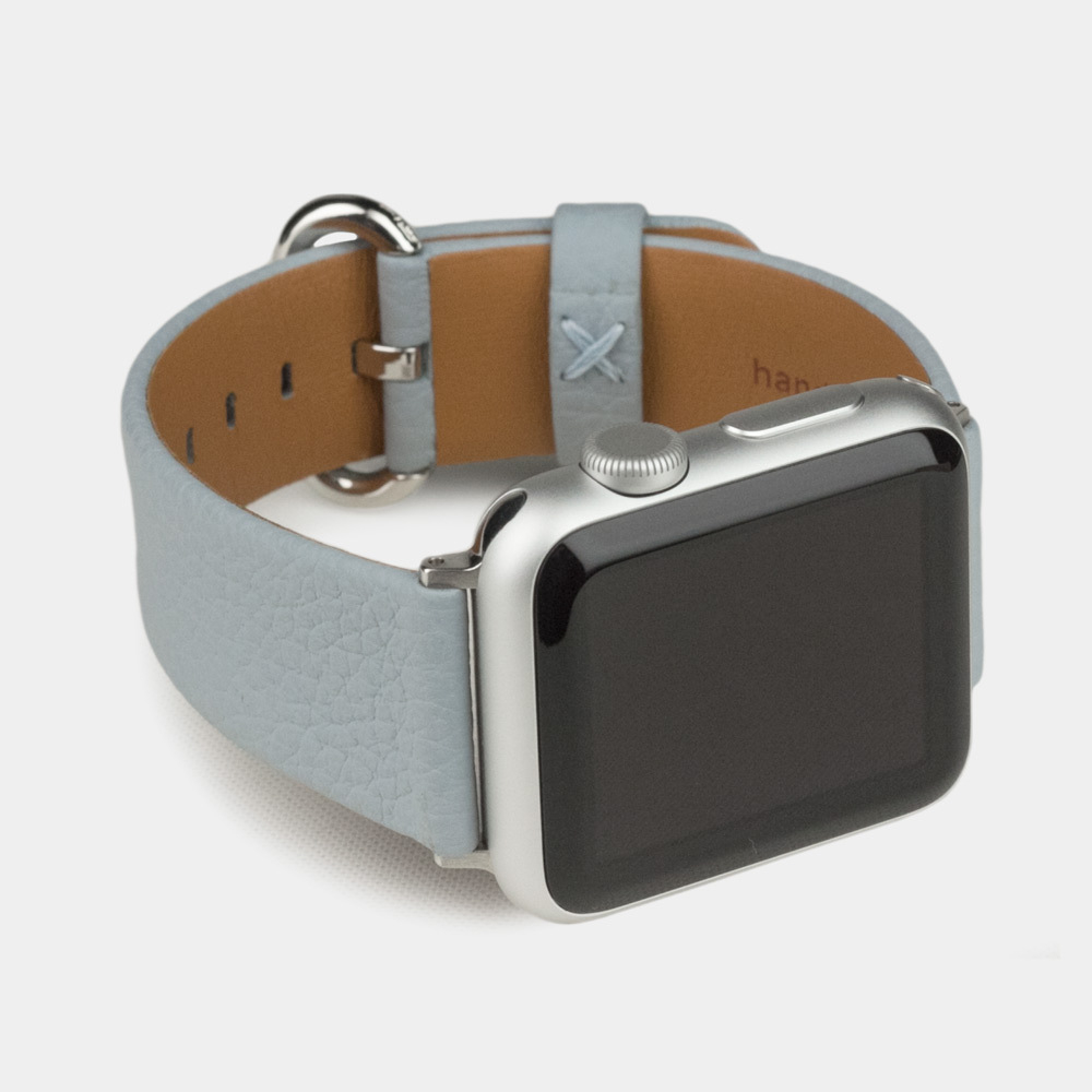 Ремешок для Apple Watch 40/41/42 mm из кожи теленка, голубого цвета