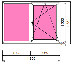 Пластиковое окно 1300 х 1800 ТермА Эко