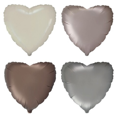 Фольгированный шар-сердце, сатин, в бежевых оттенках, 46 см