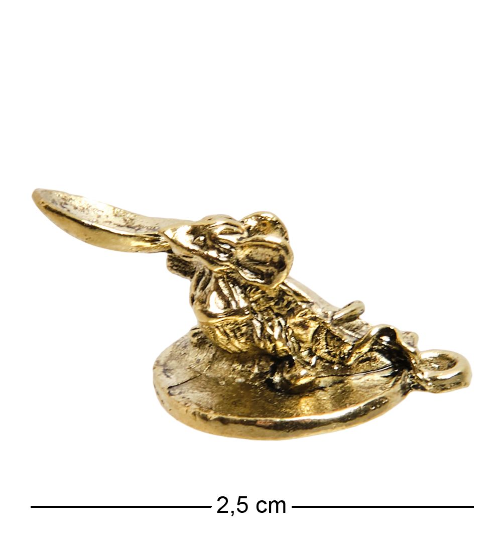 AM-3320 Фигурка кошельковая «Мышка с ложкой» (латунь)