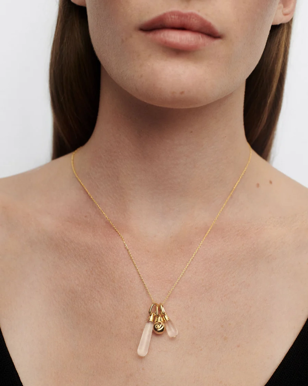 Подвеска Rock Crystal Drop серебро 925 пробы покрытое золотом