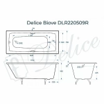 Ванна чугунная Delice Biove Comfort DLR220509RB 170х75 белая с черными матовыми ручками