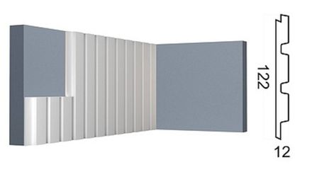 Стеновая панель Контур под покраску, 122x12 мм
