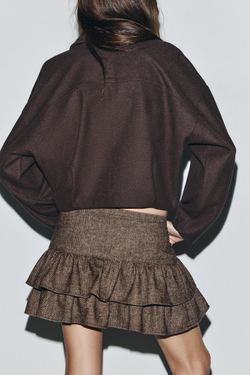 ZARA МЯГКИЙ БОМБЕР НА МОЛНИИ, КОРИЧНЕВЫЙ