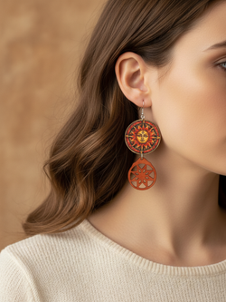 Этнические серьги Алатырь