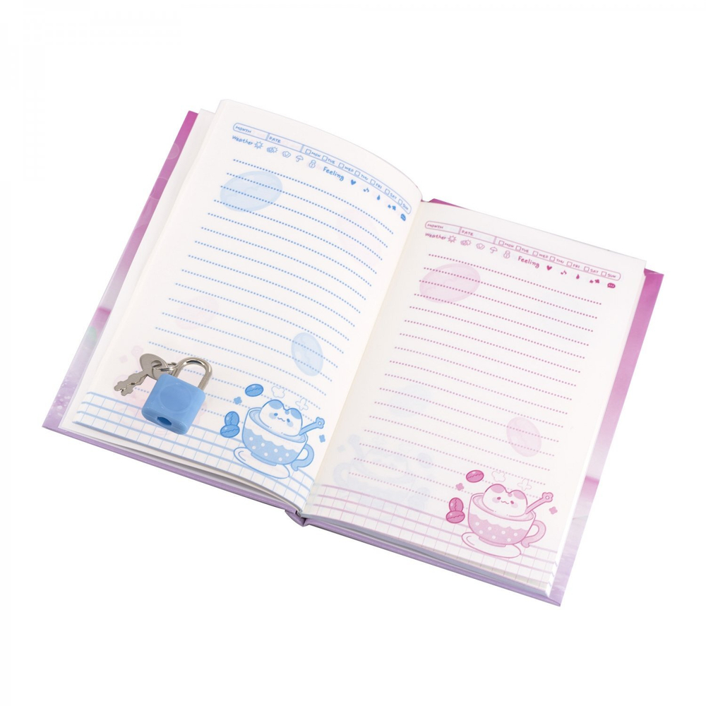 Блокнот в футляре, 14,5 см * 20,5 см, 7БЦ, Alingar, ламинация, замочек, вн.блок с дизайном, в линию, 45 л., "Медвежонок", бежевый