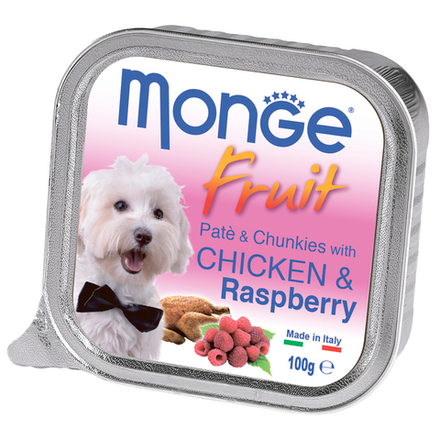 Monge Dog Fruit консервы для собак курица с малиной 100г