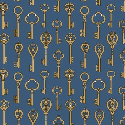 ВИНТАЖНЫЕ КЛЮЧИ НА СИНЕМ ФОНЕ