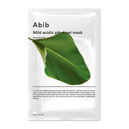 Успокаивающая тканевая маска Abib Mild Acidic pH Sheet Mask Heartleaf Fit