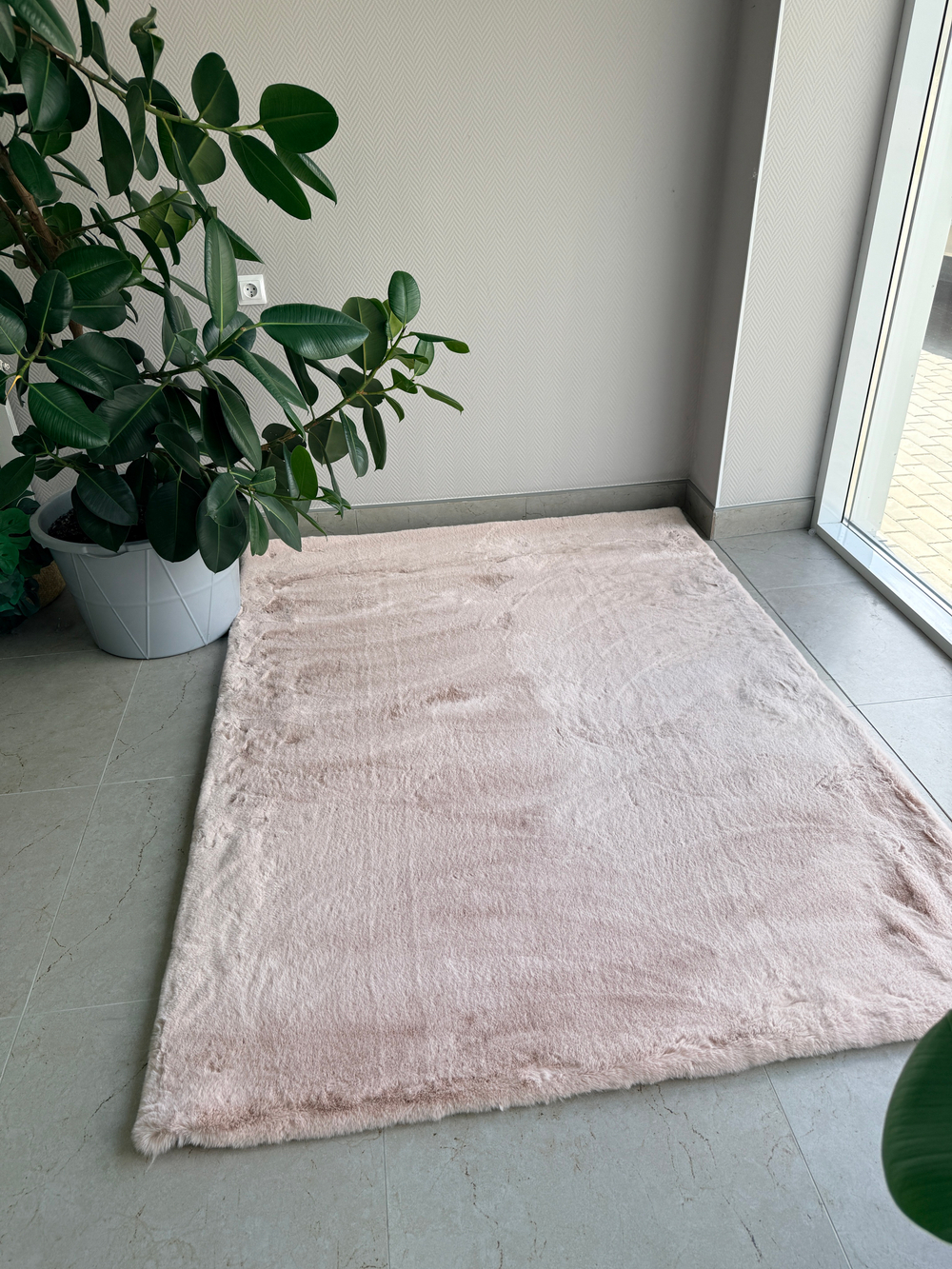 Ковер меховой имитация кроличьего меха