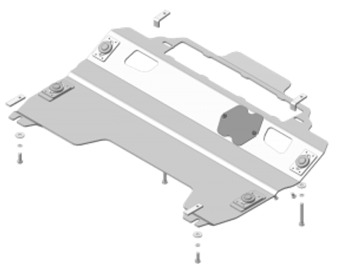 Усиленная защита Motodor картера двигателя, кпп. 5 мм, алюминий. для Mazda CX-9 2012-2016,Mazda CX-9 2009-2012,Mazda CX-9 2007-2009 арт.31103
