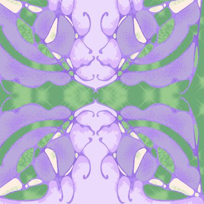 Абстракция сиренево-зелёная