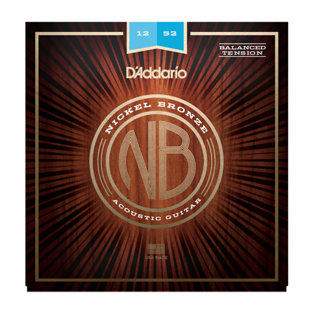 D`ADDARIO NB1252BT Nickel Bronze Комплект струн для акустической гитары, Balanced Light, 12-52.