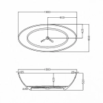 Ванна Abber Kristall 180x85 AT9702Vesuvian оливковая