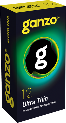 Презервативы Ganzo Ultra thin, ультратонкие, латекс, 18 см, 12 шт