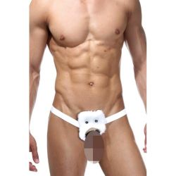 Мужские трусы стринги-костюм "Цыпленок" белый La Blinque LB061