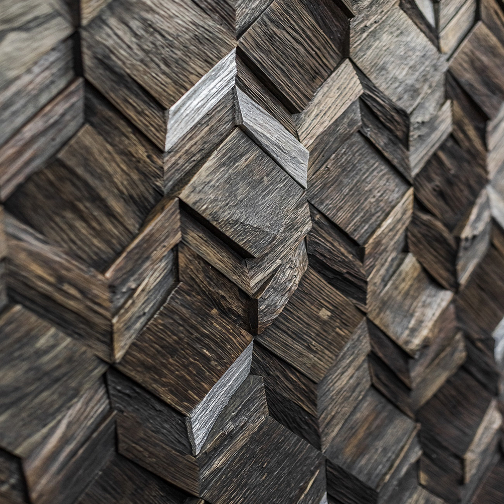Деревянная мозаика для стен Wood Mosaic Вира эбен