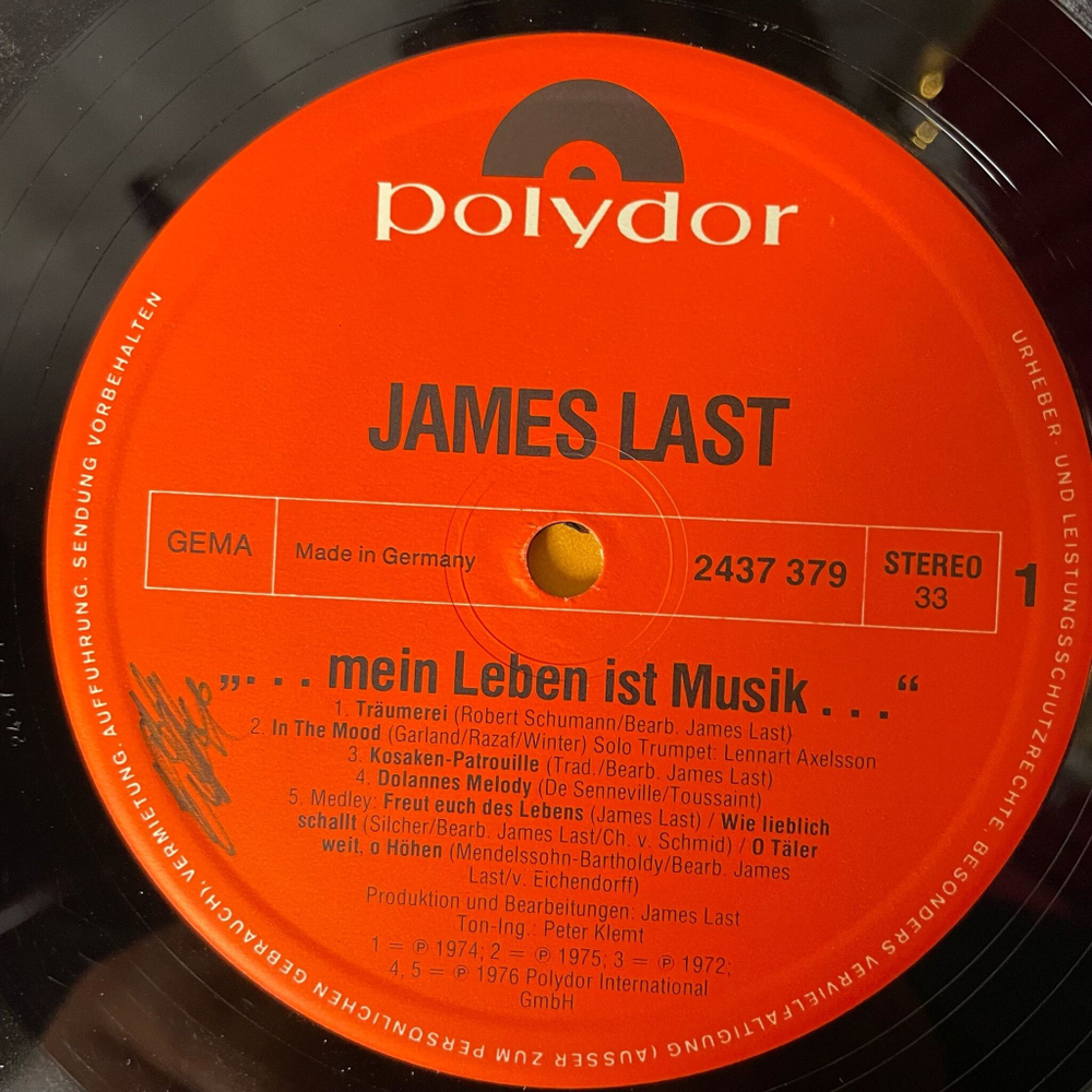 Винтажная виниловая пластинка LP Джеймс Ласт, James Last, Mein Leben Ist Musik (Germany 1976)