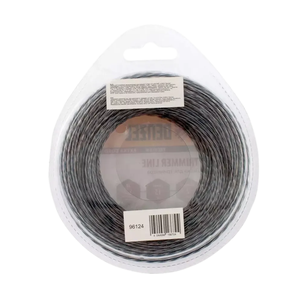 Леска для триммера двухкомпонентная квадрат 2,0мм 15 м EXTRA CORD// Denzel