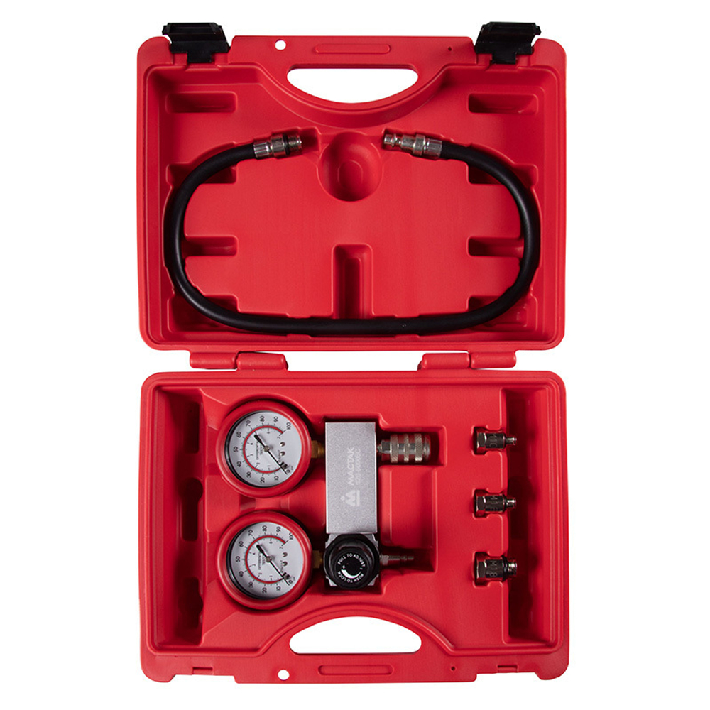 МАСТАК (120-60006C) Манометры для проверки ЦПГ бензиновых двигателей, кейс, 6 предметов