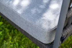 "Диего" лаунж-зона 4-местная плетеная из роупа (веревки), каркас алюминиевый темно-серый, роуп темно-серый