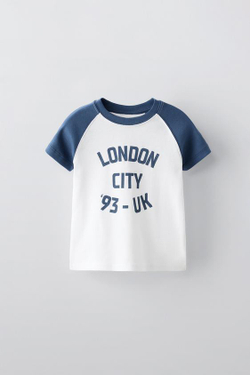 ZARA ФУТБОЛКА С НАШИВКАМИ, СИНИЙ