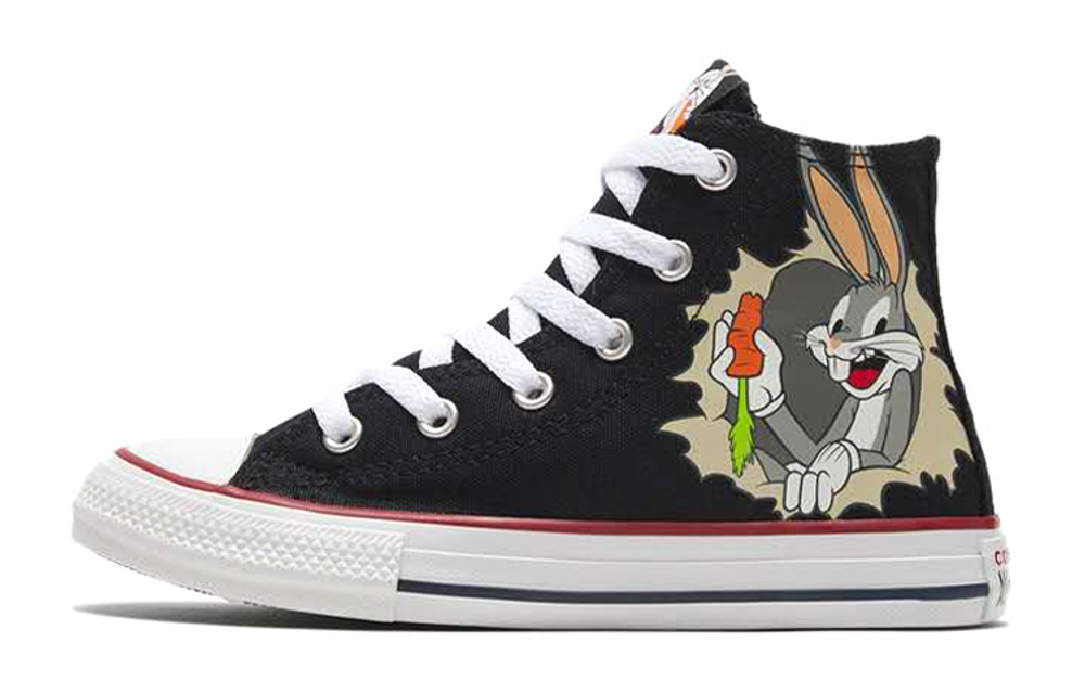 Big Kids Bugs Bunny x Converse Chuck Taylor All Star Bugs Bunny non-slip wear-resistant high-top children's canvas shoes black