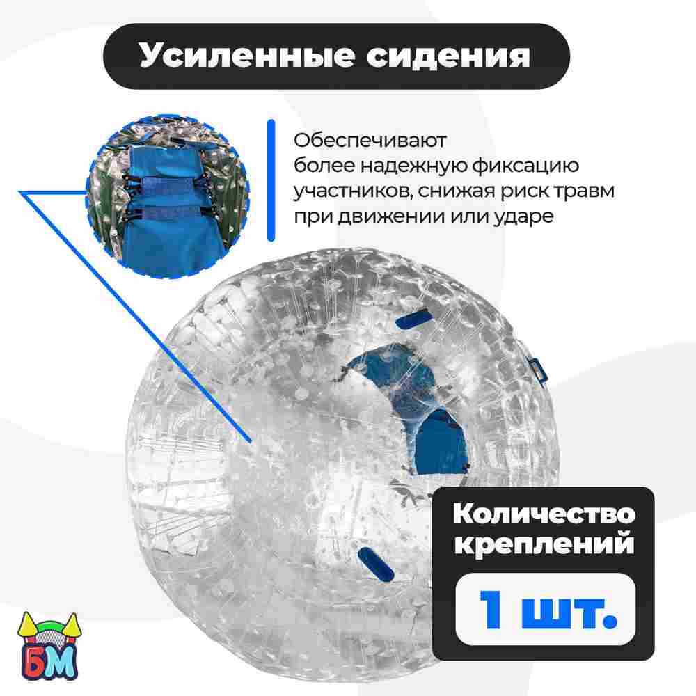 Зорб ТПУ «Капля», диаметр 2.2 м, с усиленным сиденьем