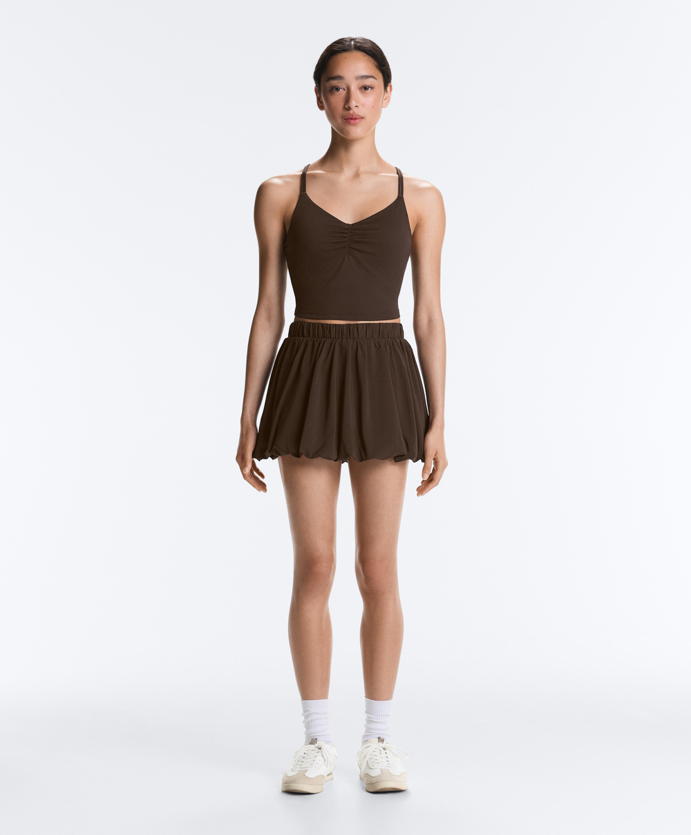Oysho Юбка-баллон high rise Compressive, темно-коричневый