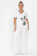 Блуза Лотус НЬЮ (белая/хаки) Б13976-20М LT Collection