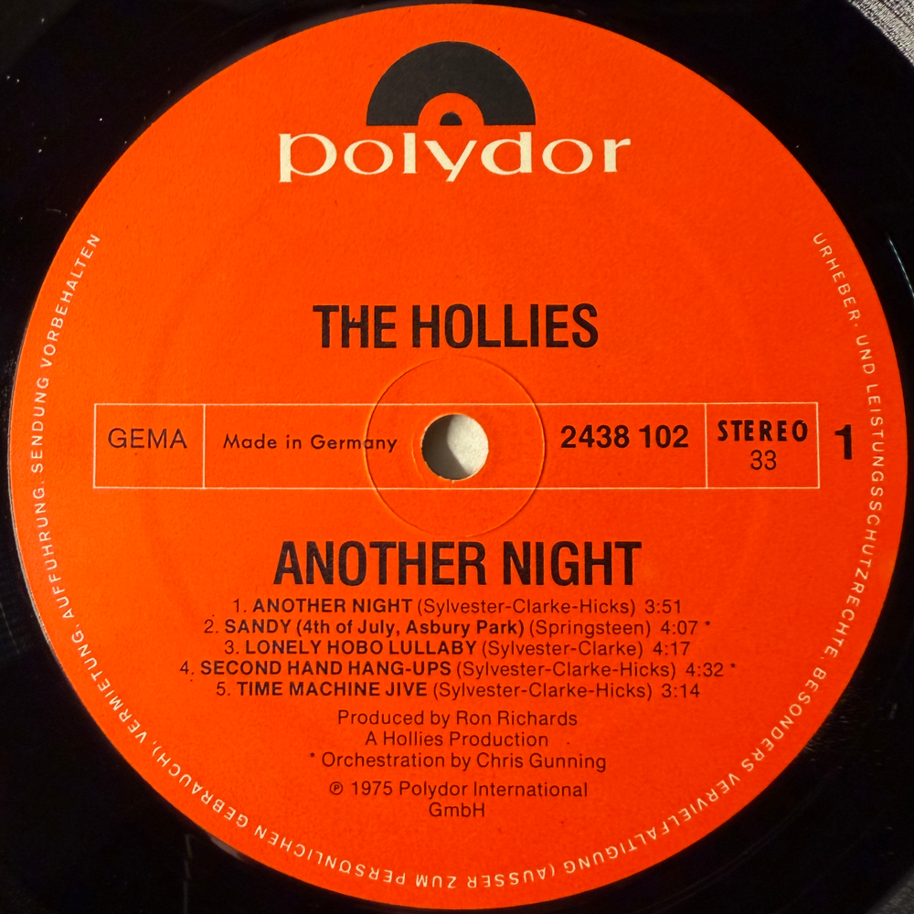 The Hollies - Another Night (Германия 1988г.)