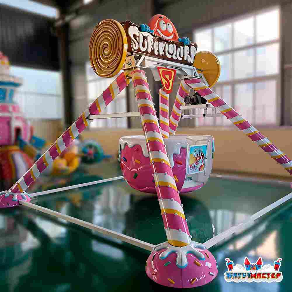 Аттракцион летающая тарелка «Сладкий Шторм», 5 мест, 6,5×6,5×4,4 м