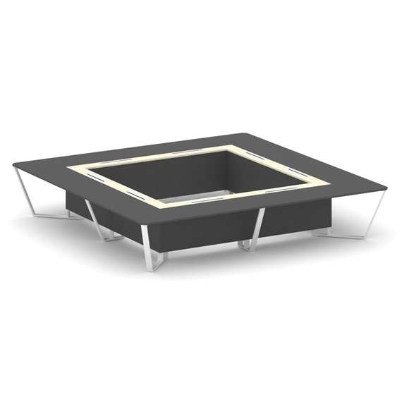 Steel Meet Стол переговорный квадратный KMK-PR.B.SP-20K2 Антрацит/Ваниль Глянец/Металл Белый 4000*40