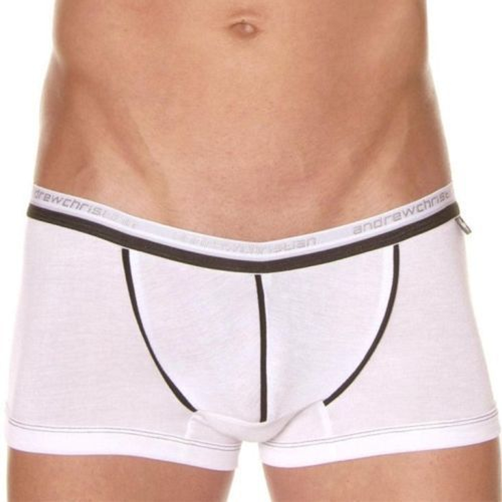 Мужские трусы хипсы белые Andrew Christian V Slim Boxer White