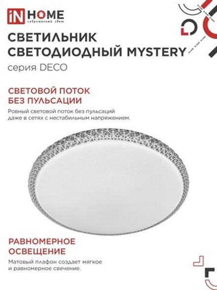 IN HOME Свет.светод. серии DECO MYSTERY 36Вт6500К 3240Лм 390*78мм