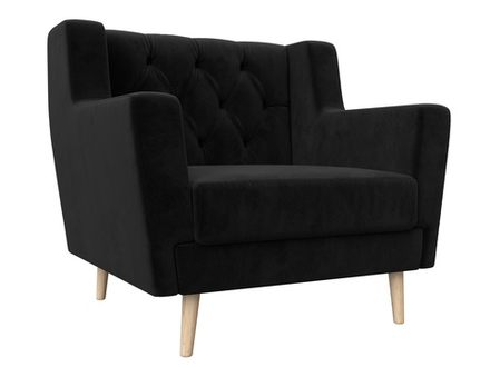 Кресло Брайтон Люкс, SEVEN 35 черный, Велюр, 108896