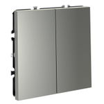 Перекрестный переключатель встраиваемый VOLTUM S70 двухклавишный 10А, (сталь)