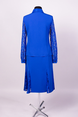 Блузка с кружевом 3469зе, василёк #184Вас093469зе