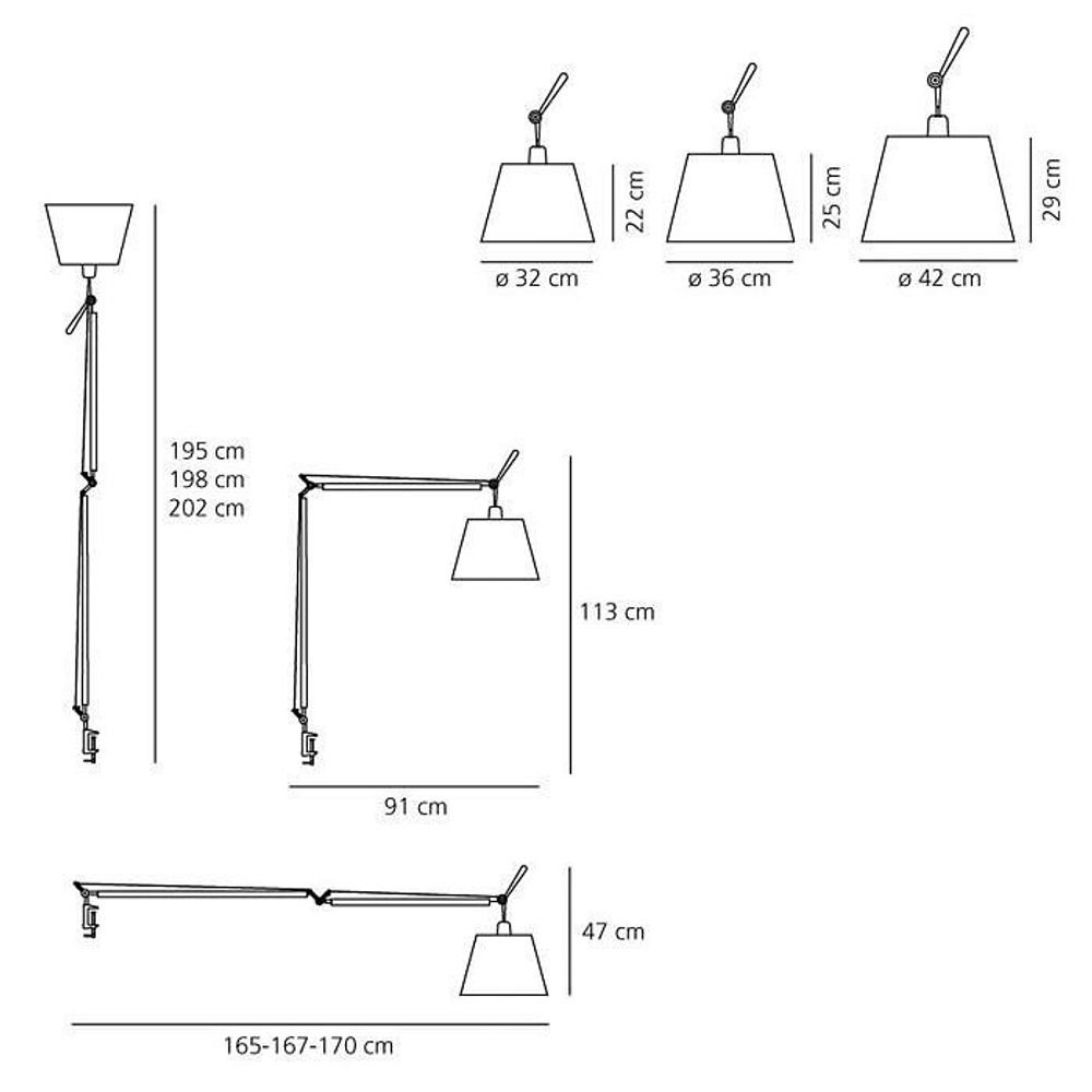 Основание для настольной лампы Artemide Tolomeo Mega E27 150Вт K 0564010A