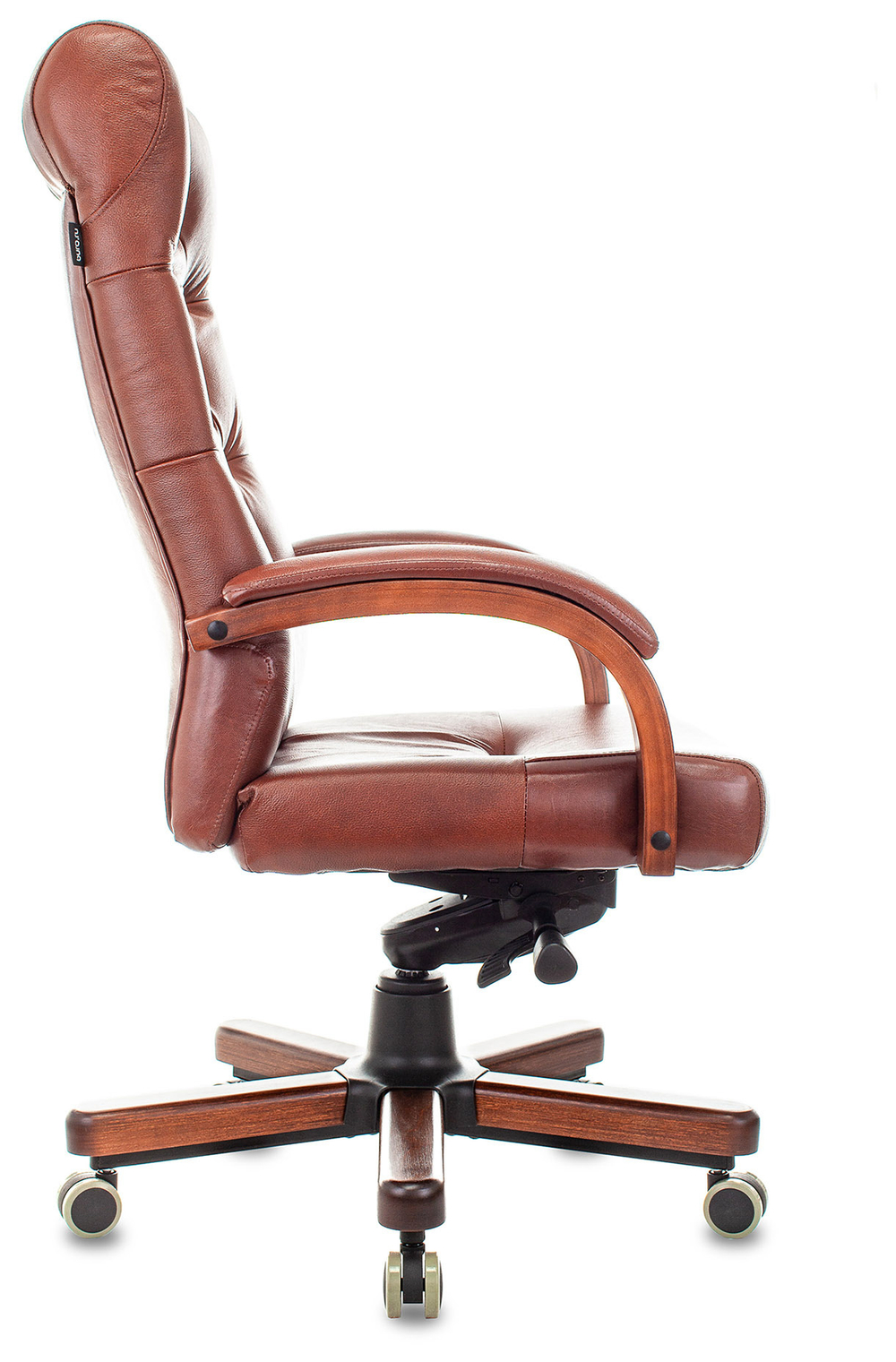 Кресло руководителя Бюрократ T-9928WALNUT, черный, кожа, высок. спинка
