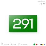 Номер на дверь 291, табличка на дверь для офиса, квартиры, кабинета, аудитории, склада, зеленая 120х70 мм, Айдентика Технолоджи