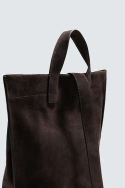 ZARA КОЖАНАЯ СУМКА-ШОПЕР, КОРИЧНЕВЫЙ