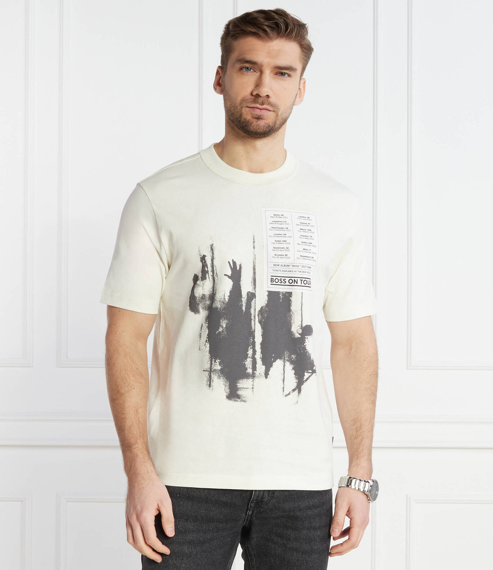 Футболка Te_Patchwork BOSS ORANGE - кремовый(50511051)