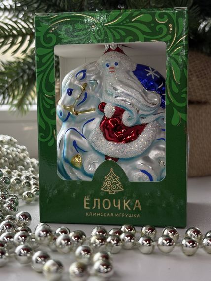 Ёлочная фигурка Зимняя 80 мм., стекло, Ёлочка (С1630)