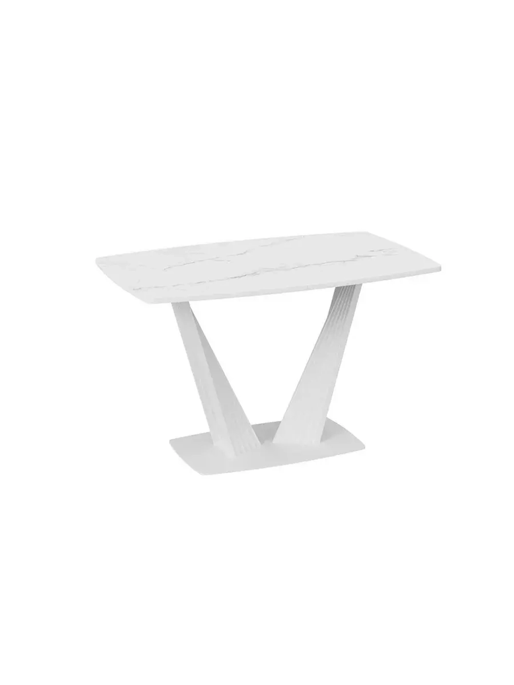 Стол Фабио Белый матовый, мрамор 130х80х75 см