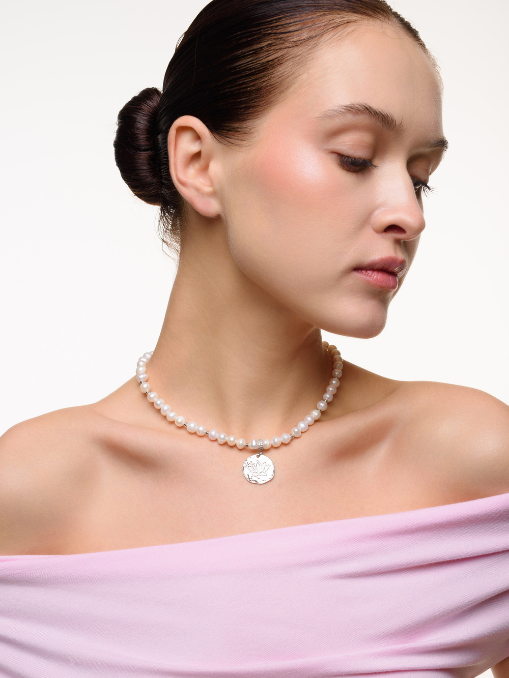 Чокер "Lotus pearl" Silver